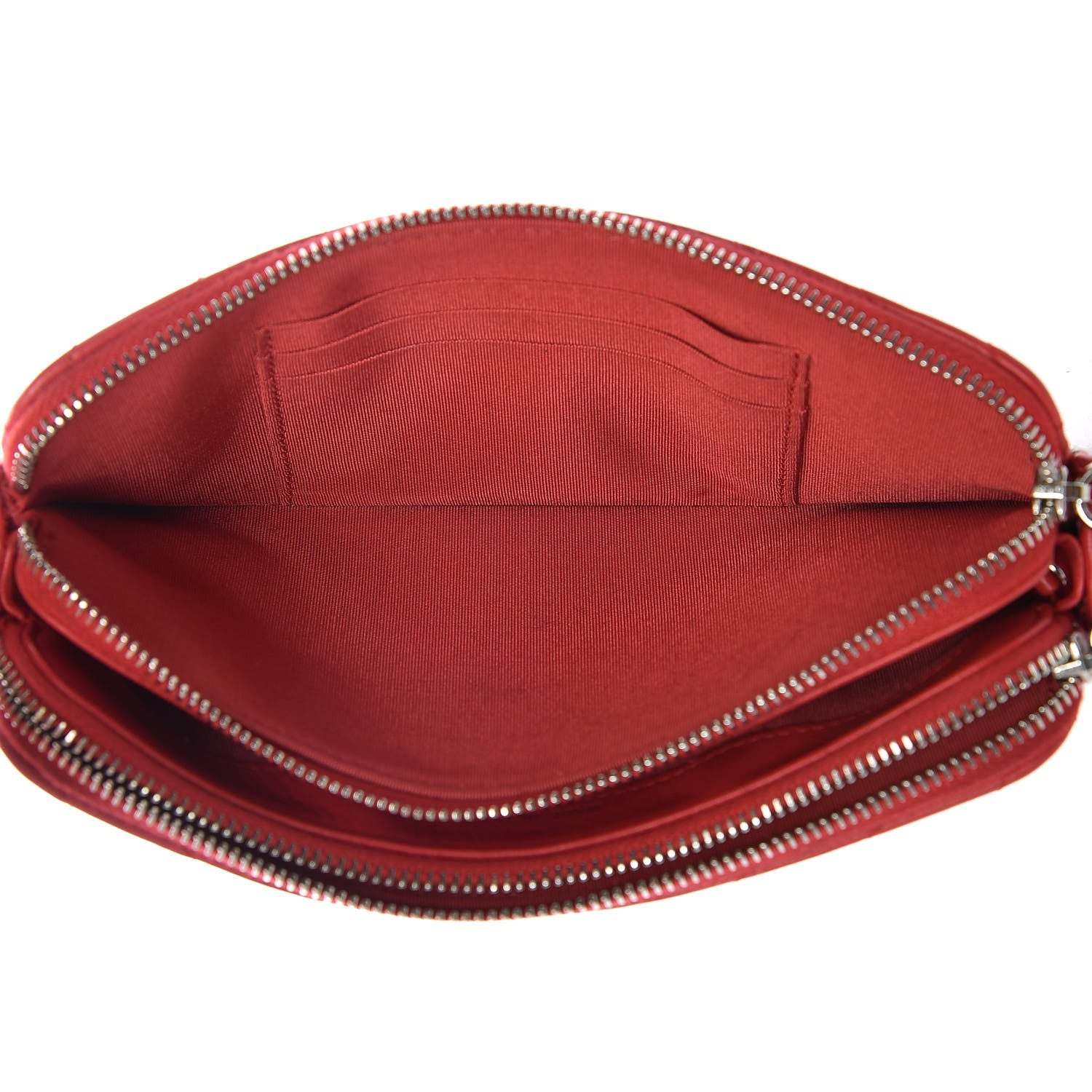 Chanel Lambskin Chevron Quilted Studded Small Clutch With Chain Red 6 of 16