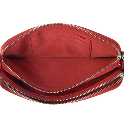 Chanel Lambskin Chevron Quilted Studded Small Clutch With Chain Red 6 of 16