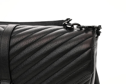 Saint Laurent Sheepskin Matelasse Chevron Monogram Monochrome Large College Satchel Black 11 of 11