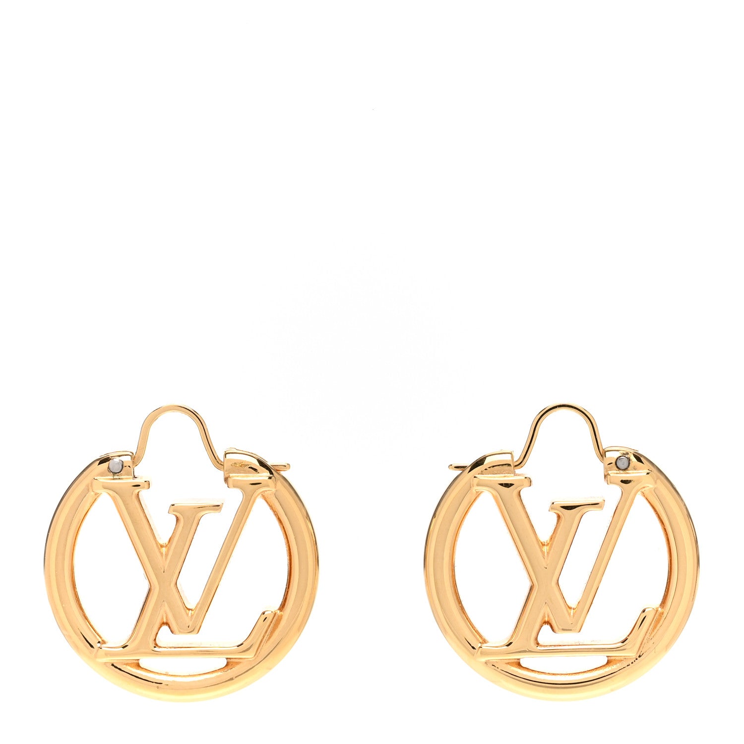 Louis Vuitton Metal Small Louise Hoop Earrings Gold 1 of 5