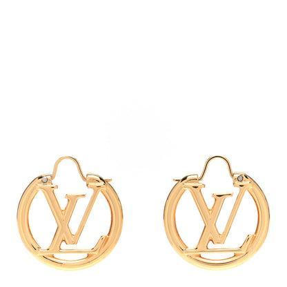 Louis Vuitton Metal Small Louise Hoop Earrings Gold 1 of 5
