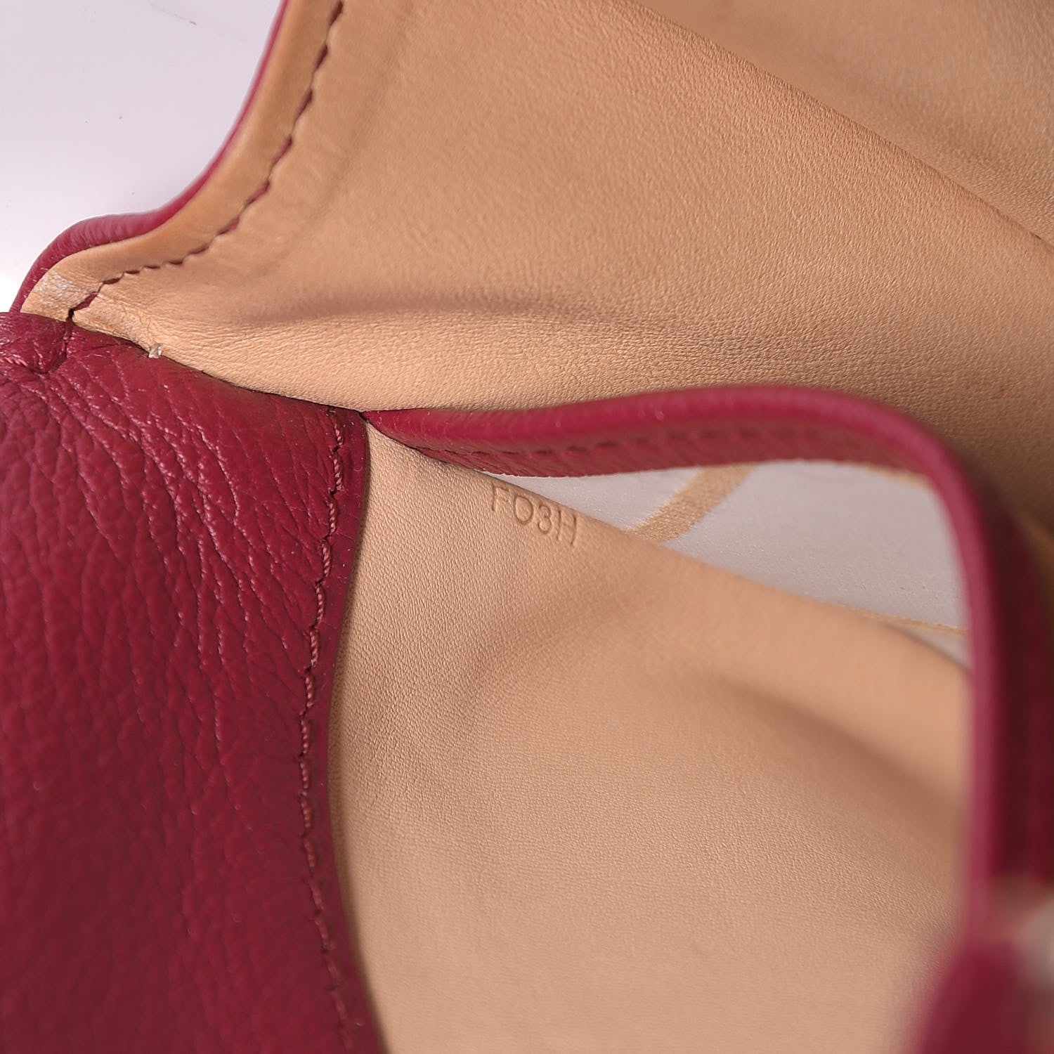 Delvaux Grained Calfskin Mini Brillant Satchel Berry Red 6 of 7