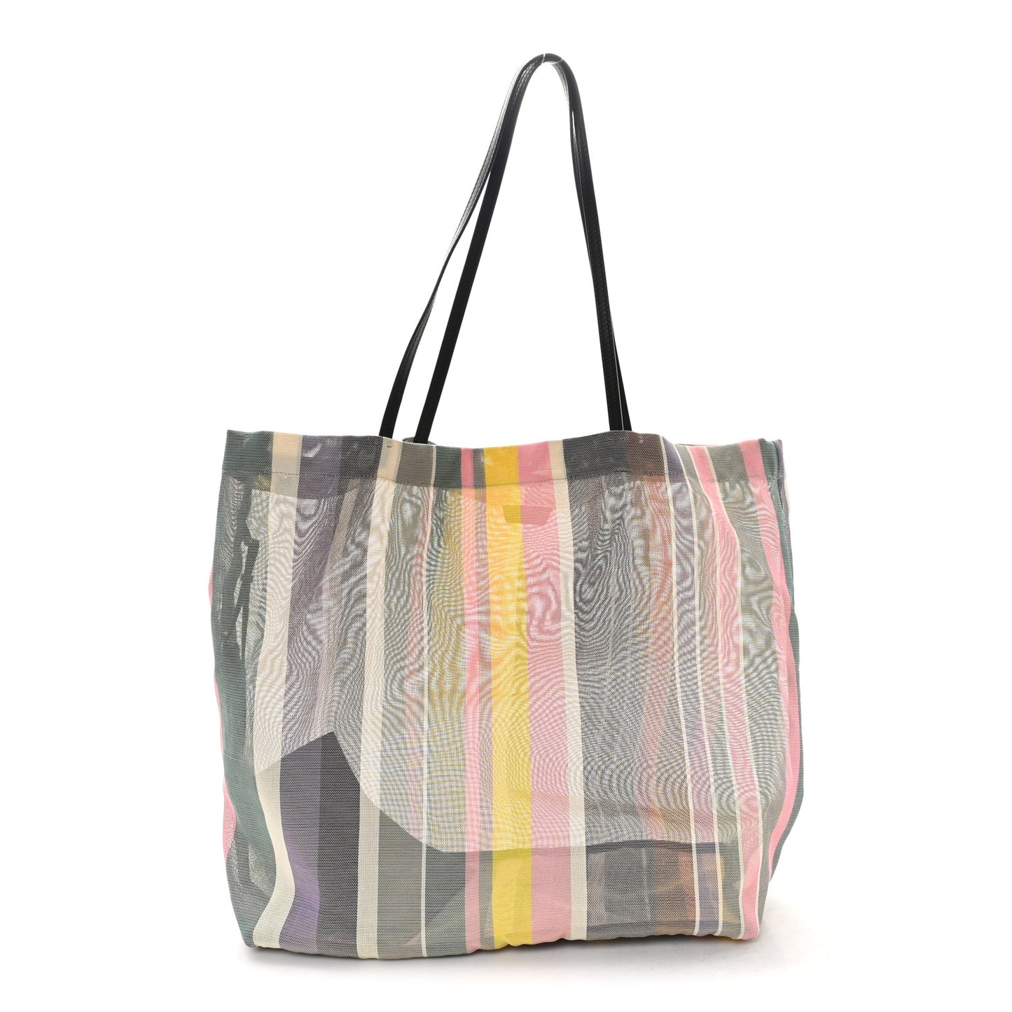 Mesh Saddle Calfskin Barn Tote Bag Multicolor