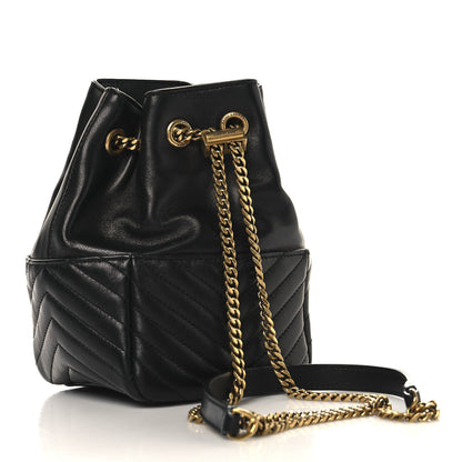 Saint Laurent Lambskin Matelasse Monogram Joe Nano Bucket Bag Black 3 of 11