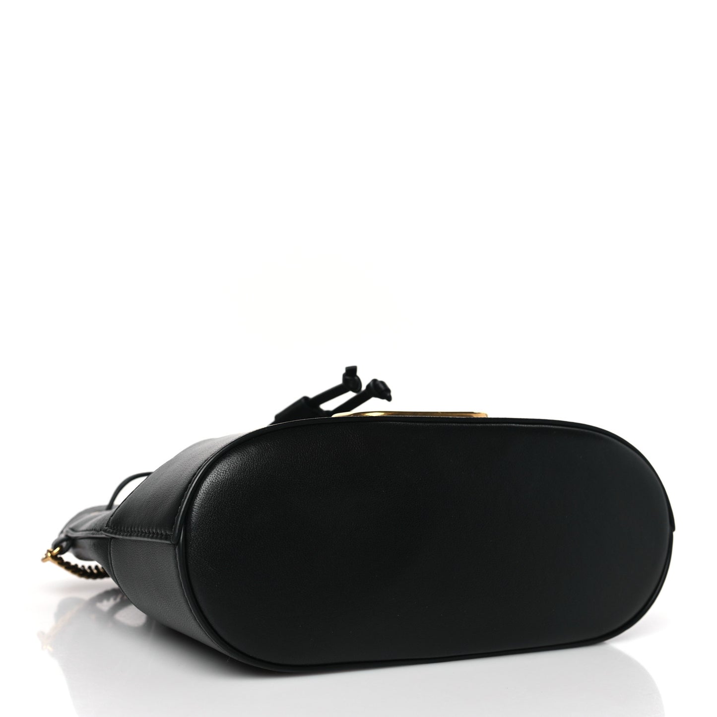 Nappa Mini VLogo Signature Chain Bucket Bag Black