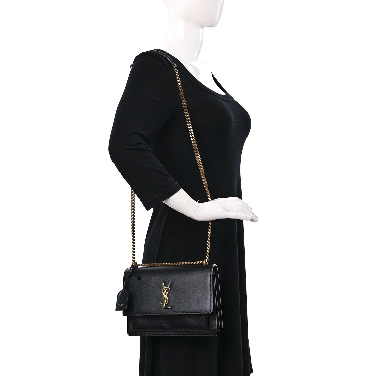 Saint Laurent Calfskin Medium Monogram Sunset Black 2 of 9