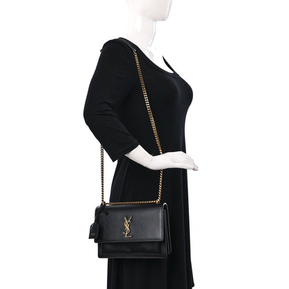 Saint Laurent Calfskin Medium Monogram Sunset Black 2 of 9