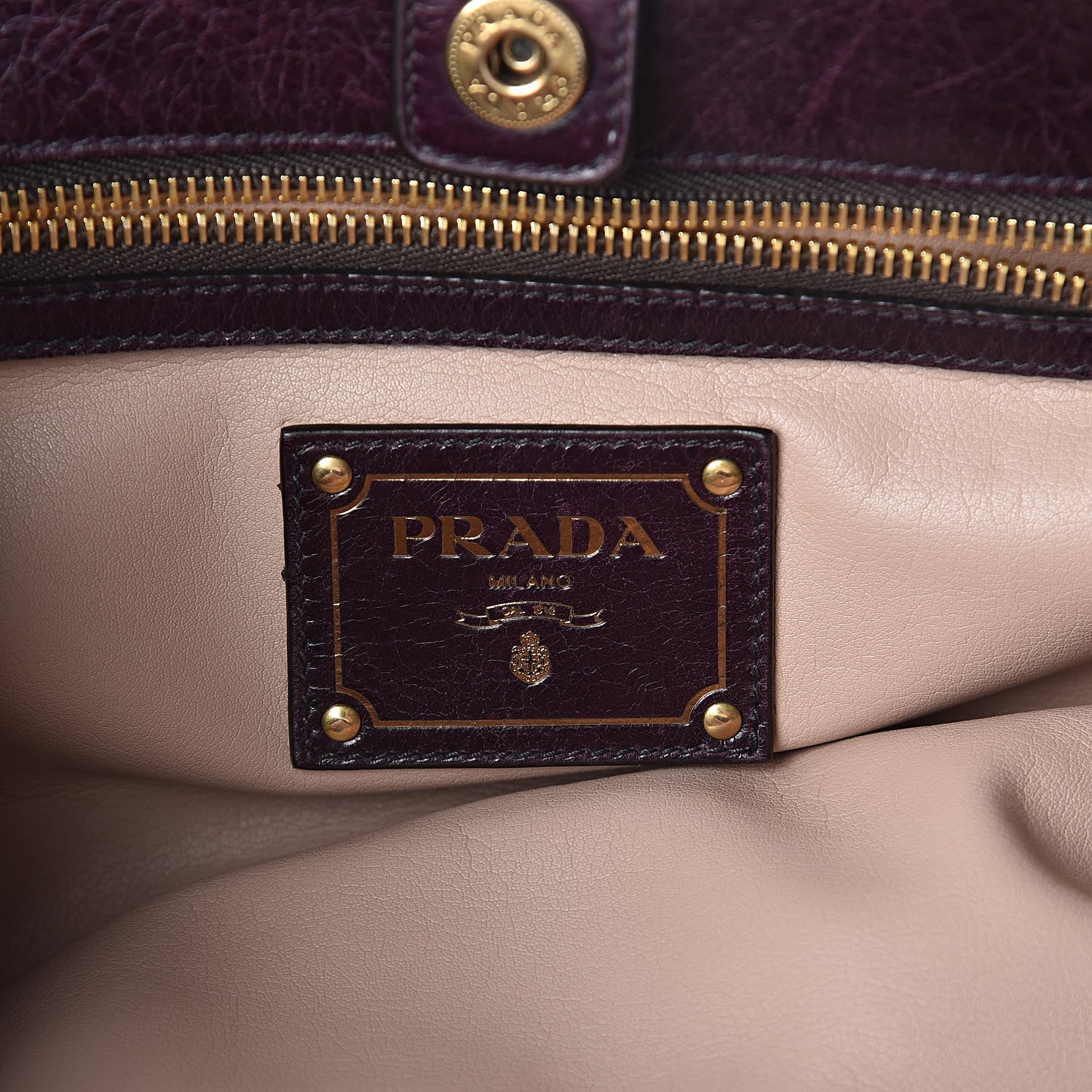Prada Vitello Shine Chain Tote Mosto 6 of 9