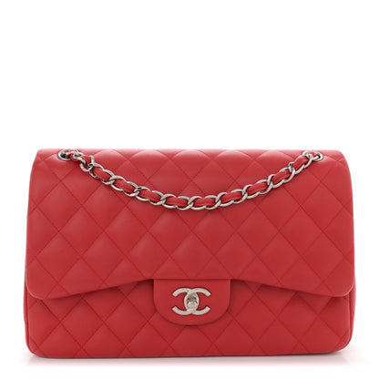 Chanel Lambskin Quilted Jumbo Double Flap Red 1 of 16