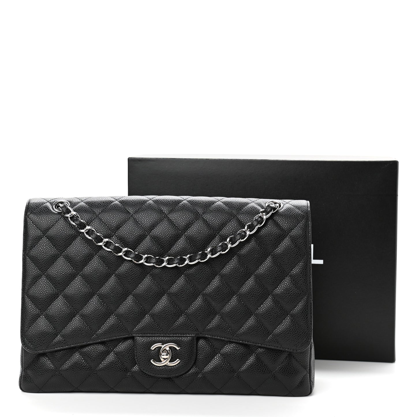 Caviar Quilted Maxi Single Flap Black