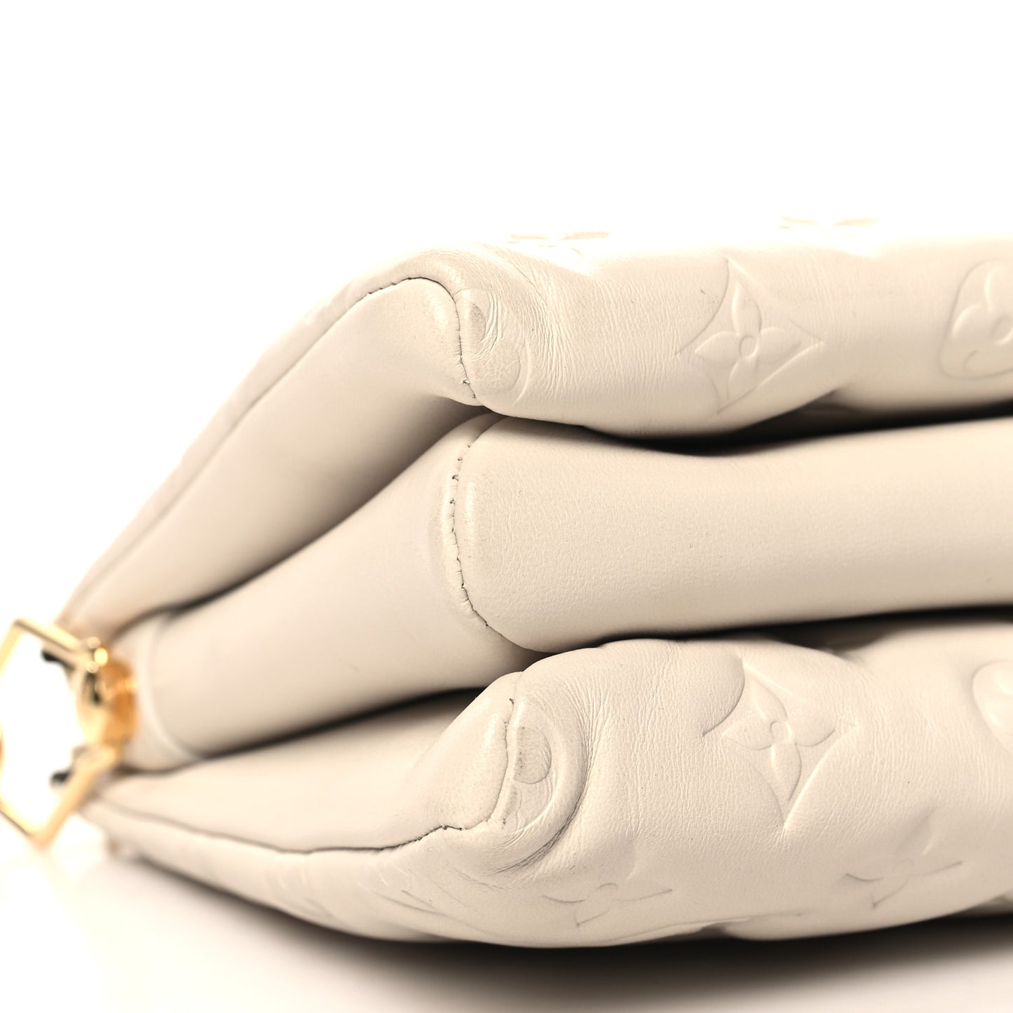Lambskin Embossed Monogram Coussin PM Cream
