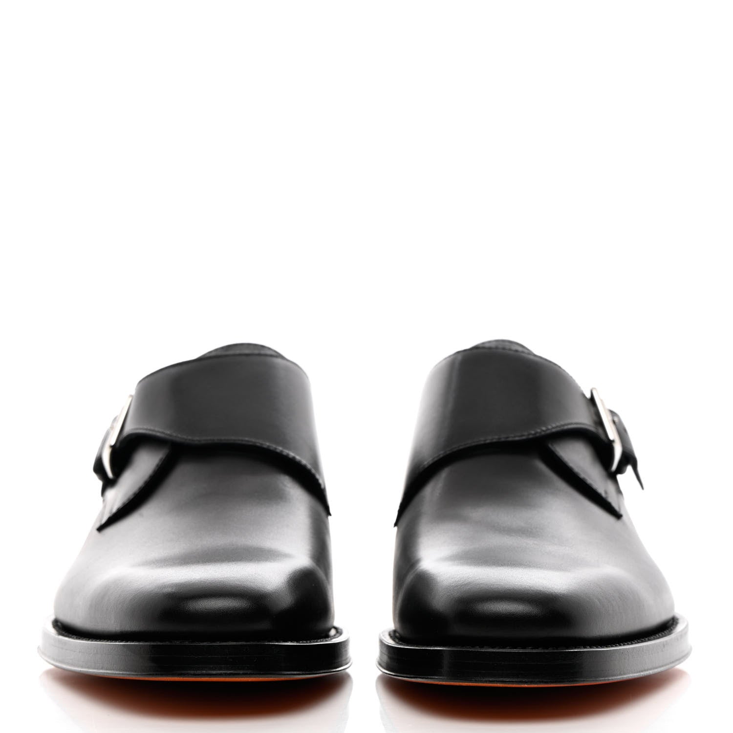 Hermes Calfskin Mens Buckle Loafers 42 Black 2 of 19