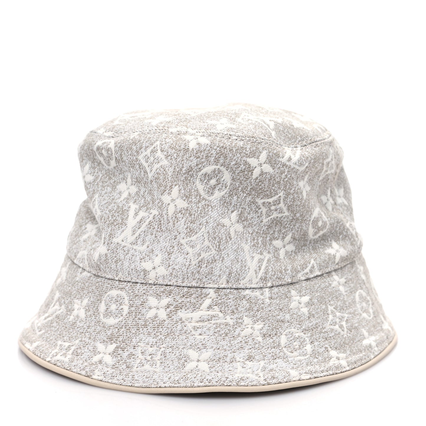 Monogram Denim Jacquard Bucket Hat S Beige