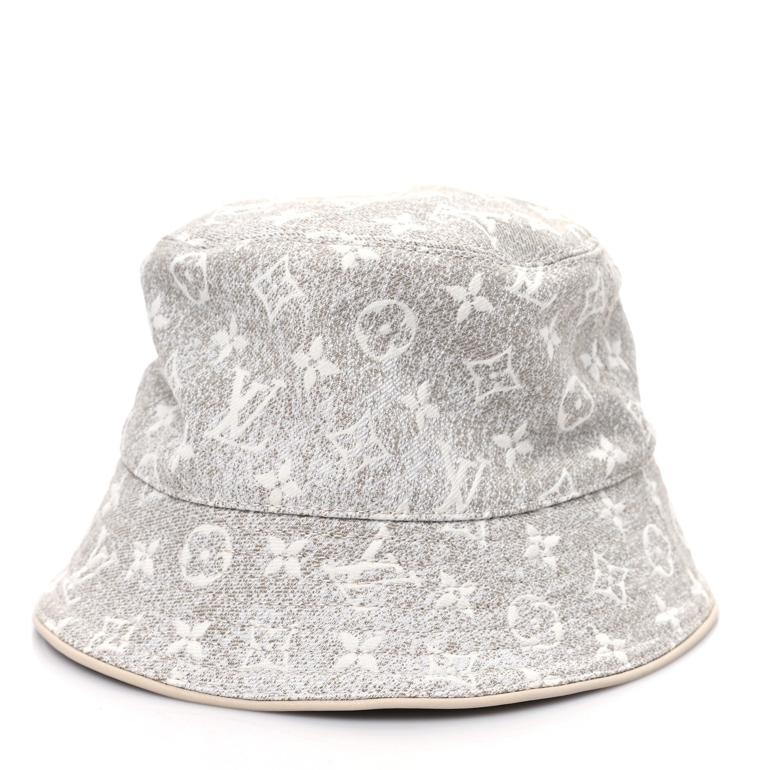 Louis Vuitton Monogram Denim Jacquard Bucket Hat S Beige 5 of 9
