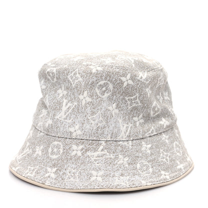 Louis Vuitton Monogram Denim Jacquard Bucket Hat S Beige 5 of 9