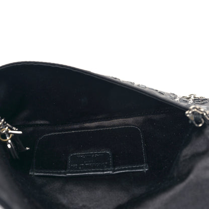Christian Dior Satin Crystal Cannage Flap Clutch Black 5 of 8