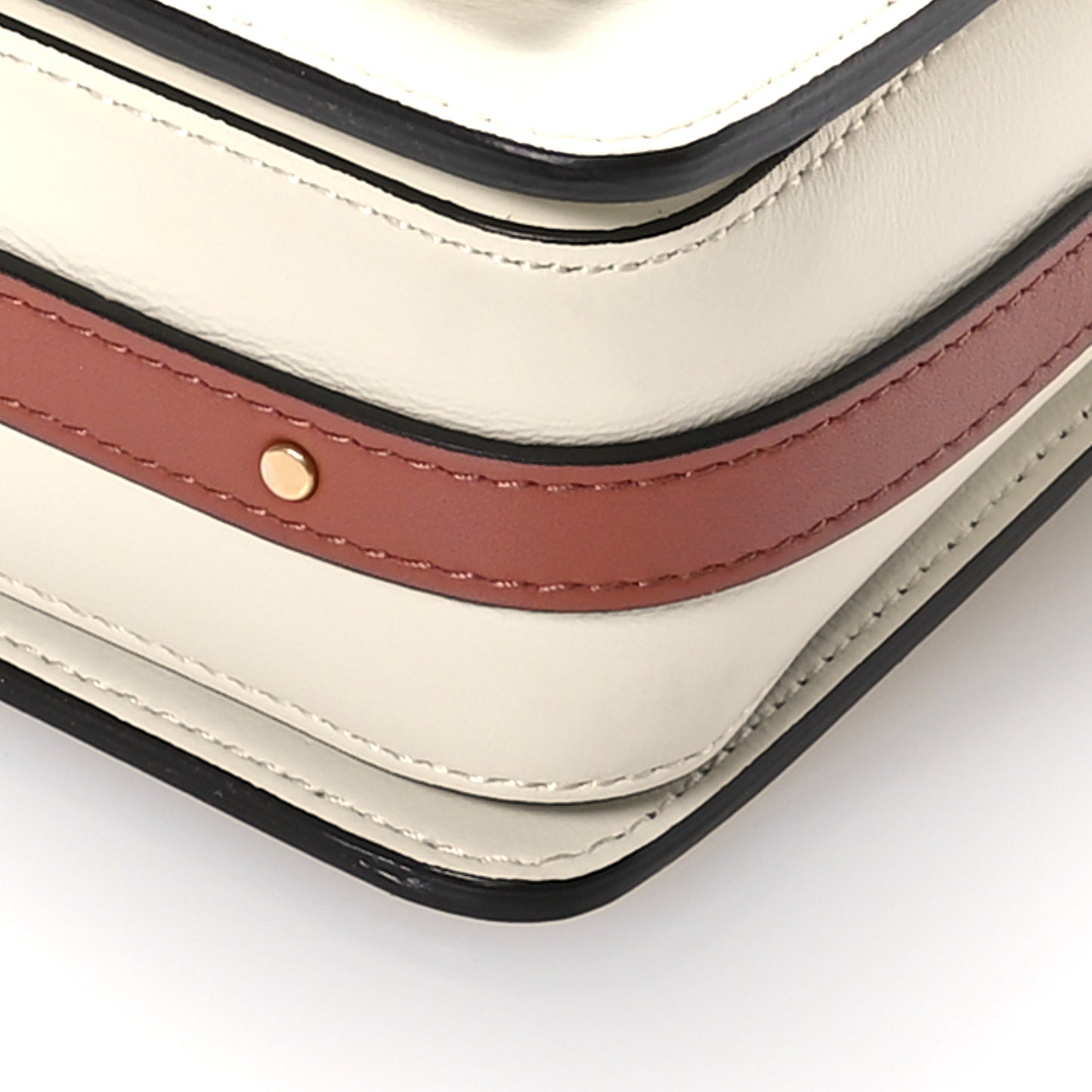 Calfskin Small Roy Tri-Color Bag Beige White