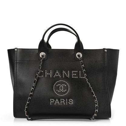 Chanel Caviar Large Studded Deauville Tote Black 1 of 9