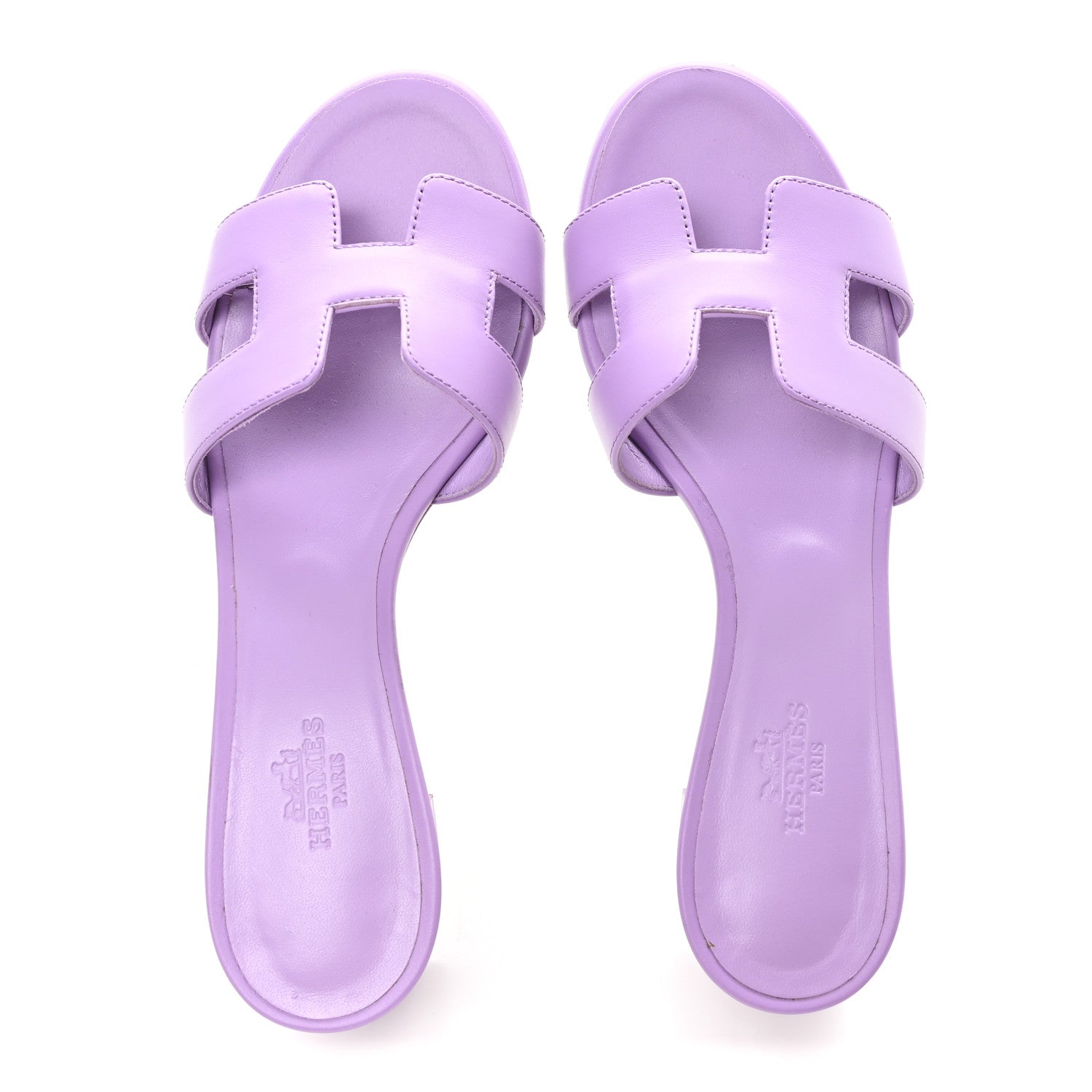 Hermes Calfskin Oasis Sandals 36.5 Violet 2 of 10