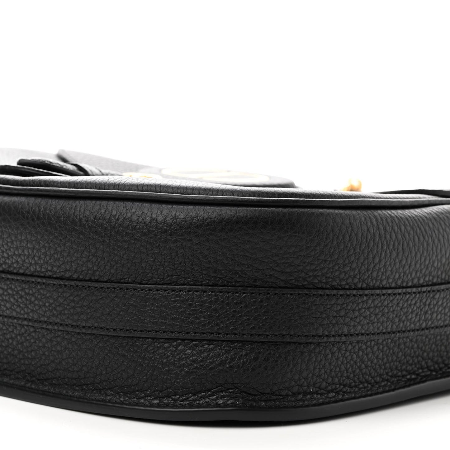 Grained Calfskin Large Bobby Flap Black