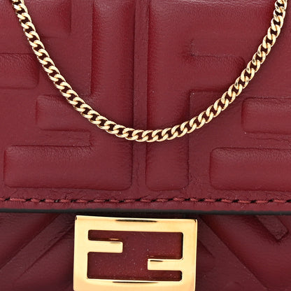Fendi Nappa Matisse FF Embossed Nano Baguette Charm Barolo 8 of 11