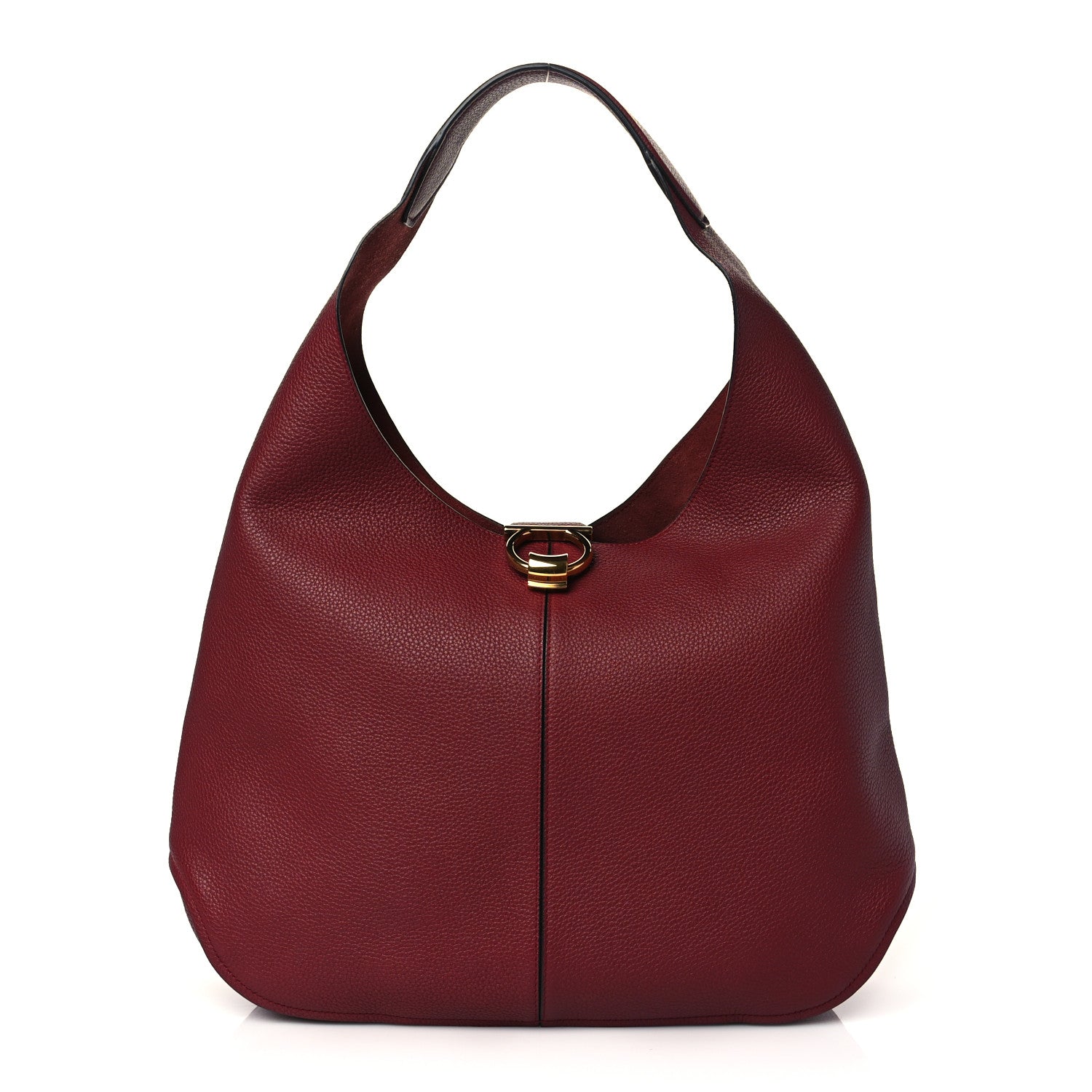 Salvatore Ferragamo Calfskin Gancini Hobo Red 3 of 10