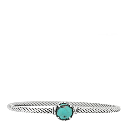 David Yurman Sterling Silver Turquoise 3mm Chatelaine Bracelet 1 of 3