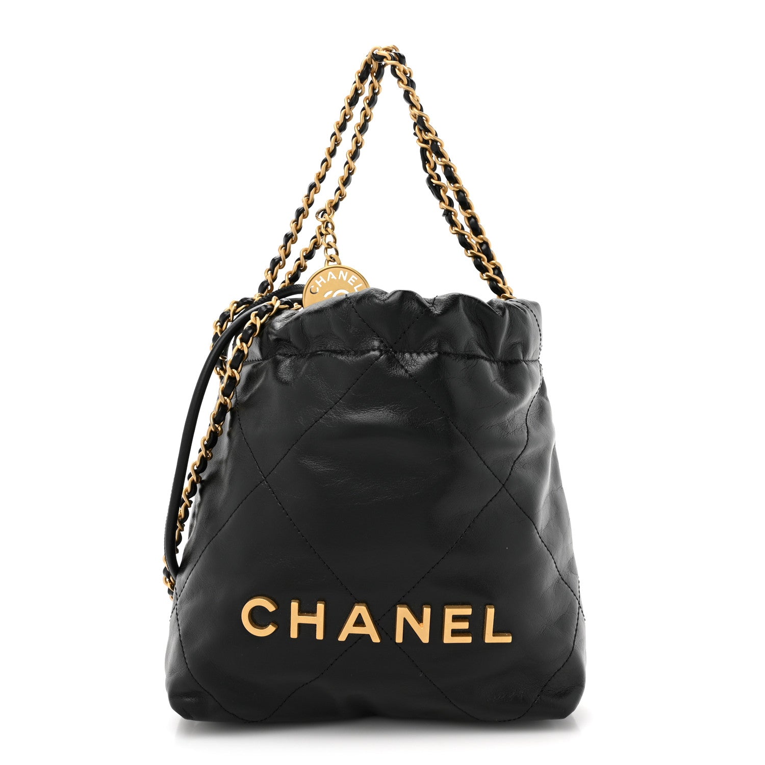 Chanel Shiny Calfskin Quilted Mini Chanel 22 Black 1 of 11