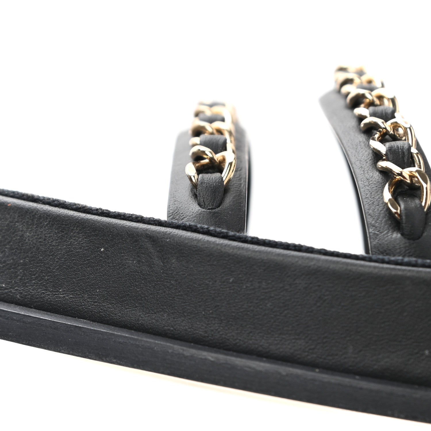 Chanel Calfskin Chain Platform Sandals 40 Black 9 of 11