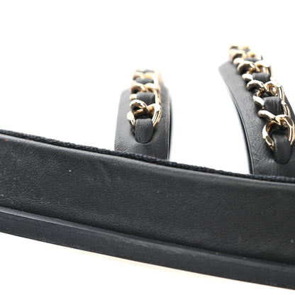 Chanel Calfskin Chain Platform Sandals 40 Black 9 of 11
