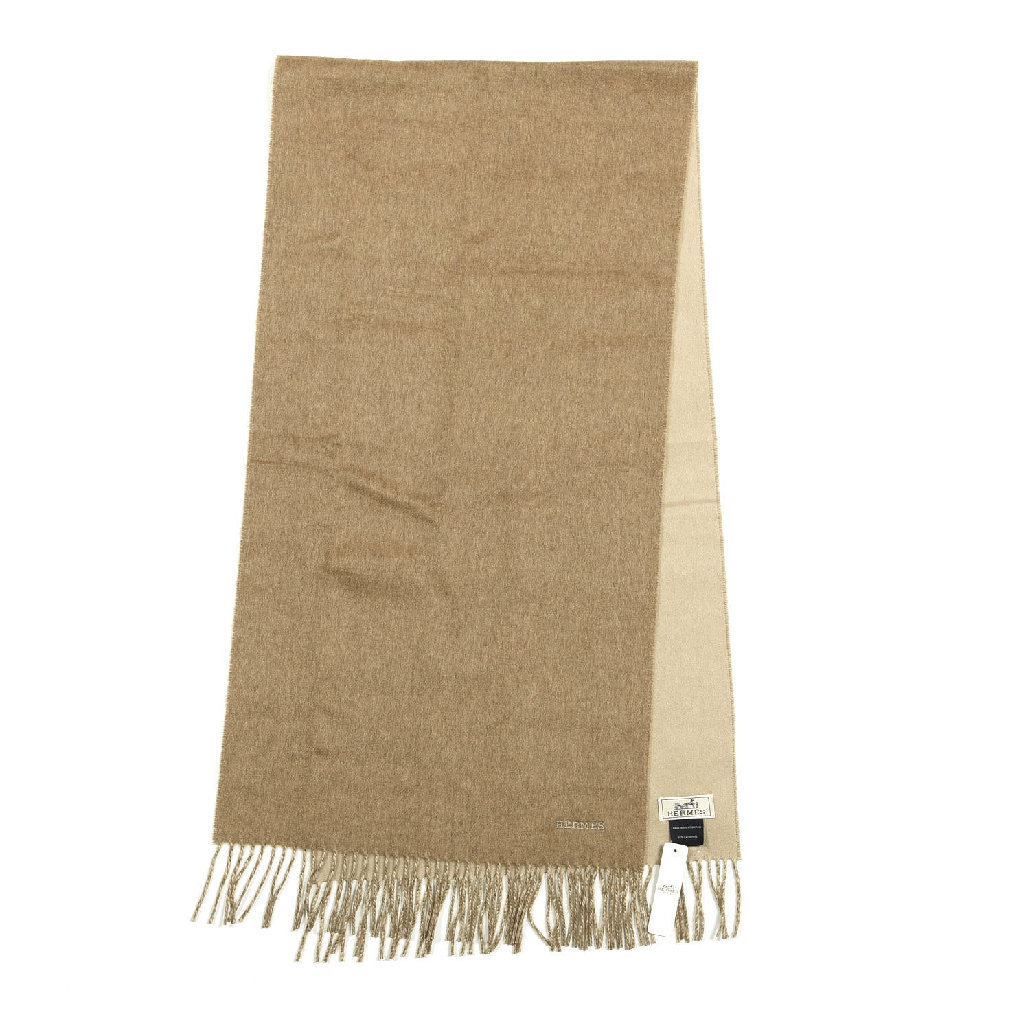 Hermes Cashmere Recto Verso Muffler Camel Beige 2 of 4