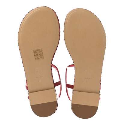 Chanel Lambskin Chain Thong Sandals 36 Dark Red 5 of 8