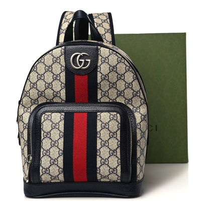 Gucci GG Supreme Monogram Textured Dollar Calfskin Web Small Ophidia Day Backpack Beige Blue Black 11 of 11
