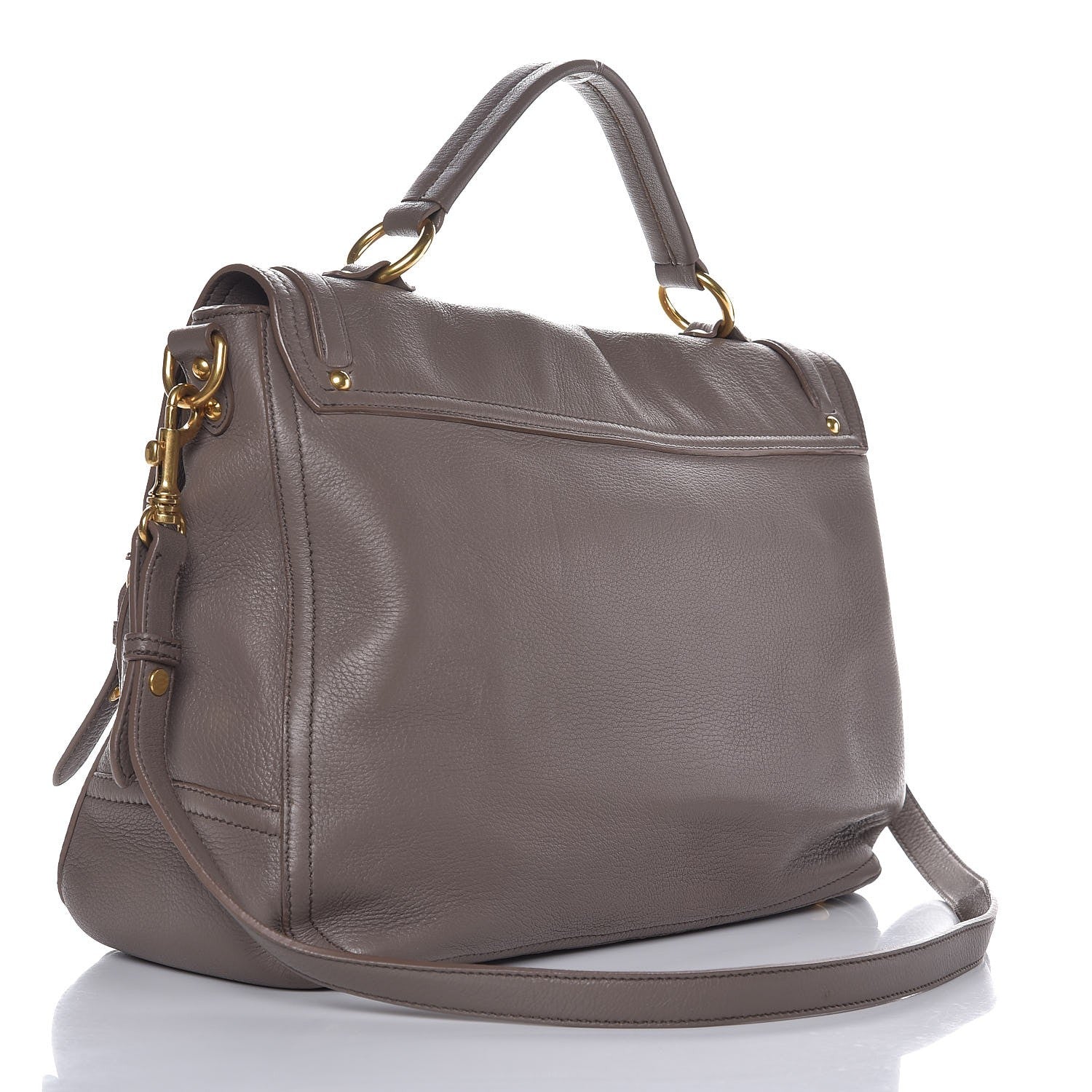 Miu Miu Cervo East-West Flap Satchel Gray 3 of 7