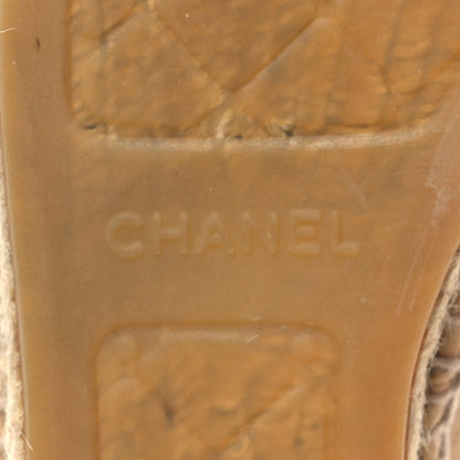 Chanel Lambskin CC Espadrilles 41 Beige Black 8 of 10
