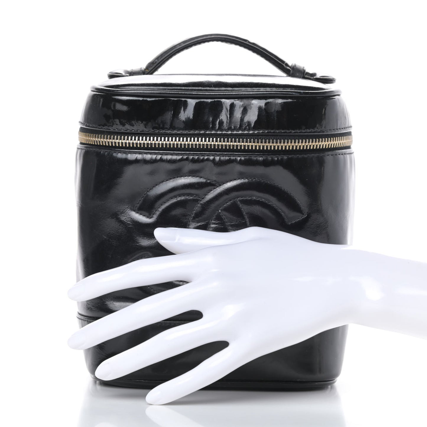 Patent Vanity Cosmetic Case Black