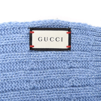Gucci Wool Knit Shine Reg Scarf Bluette Sky Blue 3 of 4