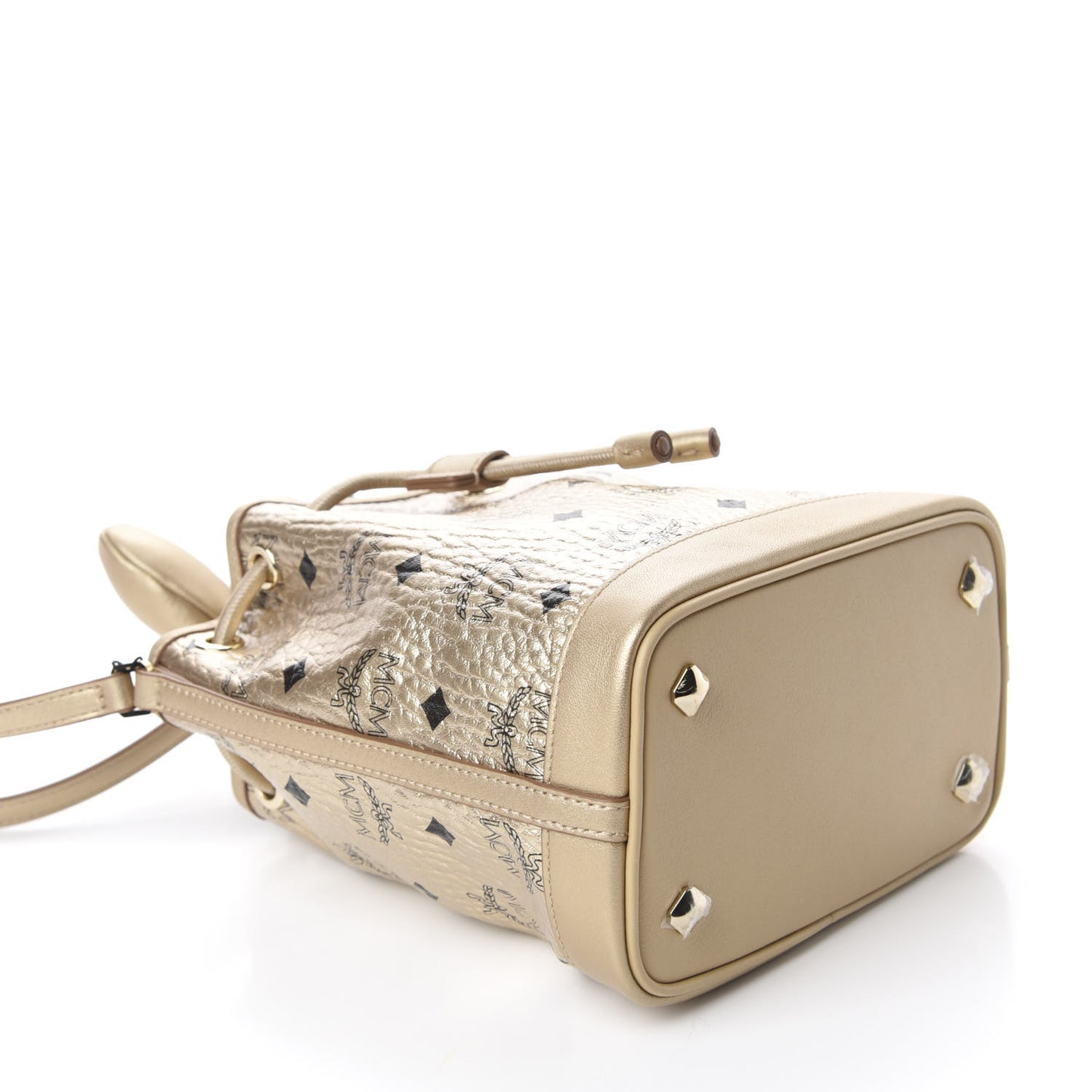 Metallic Visetos Zoo Rabbit Drawstring Bucket Bag Berlin Gold