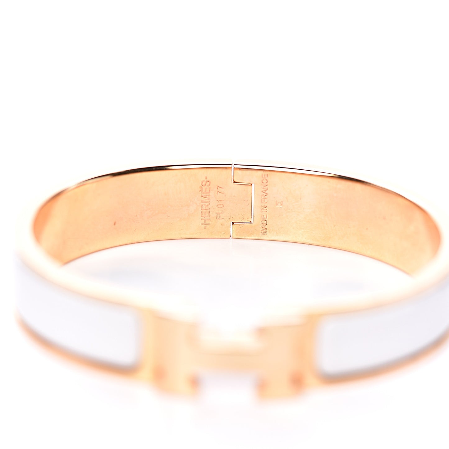 Enamel Narrow Clic Clac H Bracelet PM White