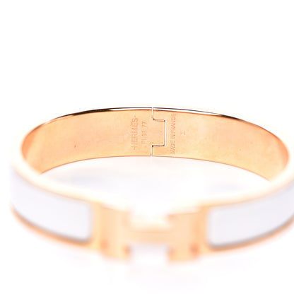 Hermes Enamel Narrow Clic Clac H Bracelet PM White 4 of 5