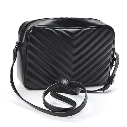 Saint Laurent Calfskin Matelasse Monogram Lou Camera Bag Black 2 of 9