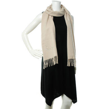 Burberry Cashmere Embroidered Fringe Scarf Ivory 2 of 6