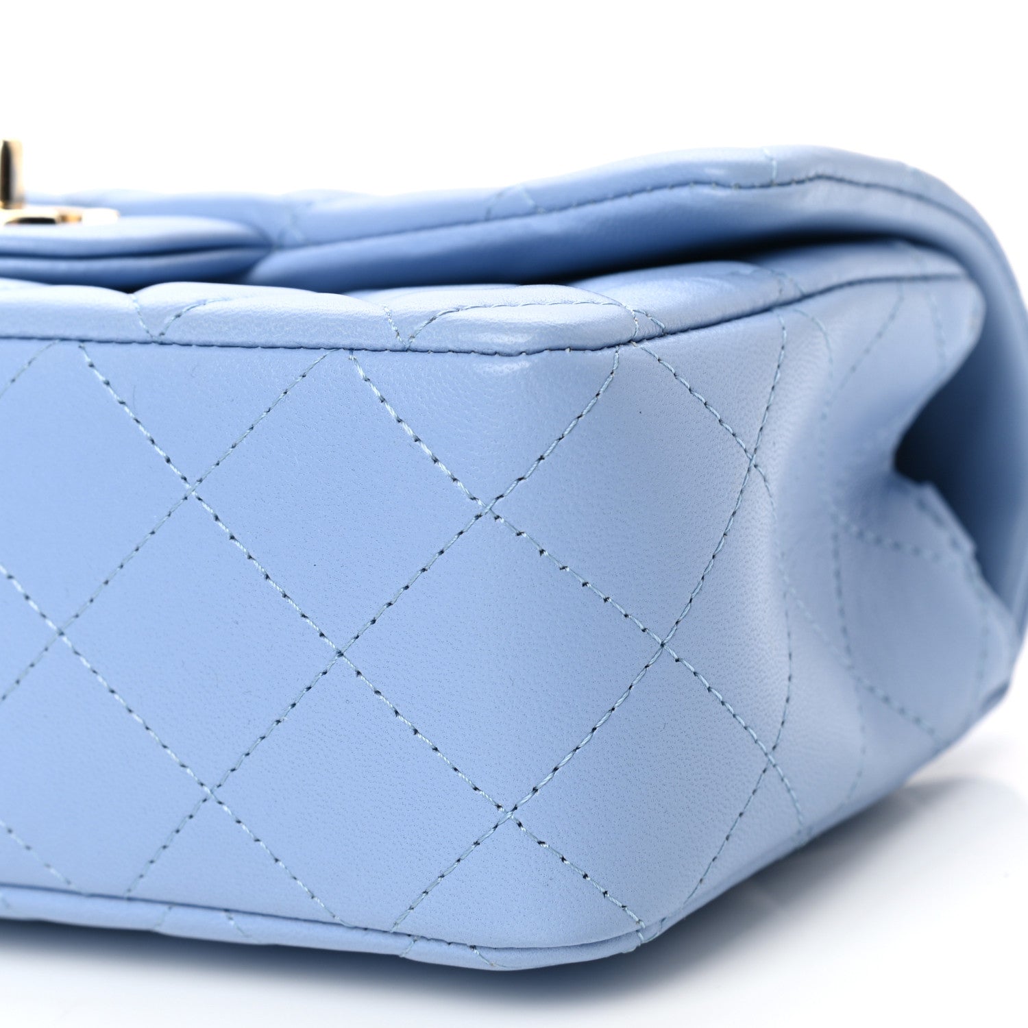 Chanel Lambskin Quilted Mini Rectangular Flap Light Blue 10 of 10