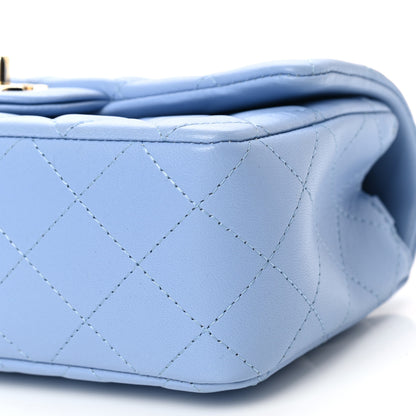 Chanel Lambskin Quilted Mini Rectangular Flap Light Blue 10 of 10