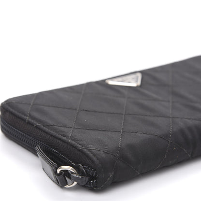 Prada Tessuto Nylon Quilted Zip Around Wallet Black 8 of 10