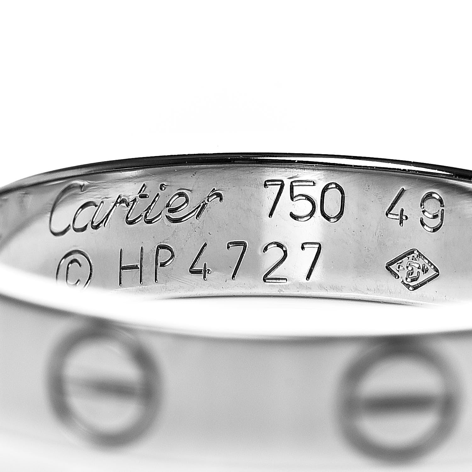 Cartier 18K White Gold 3.5mm LOVE Wedding Band Ring 49 5 4 of 5