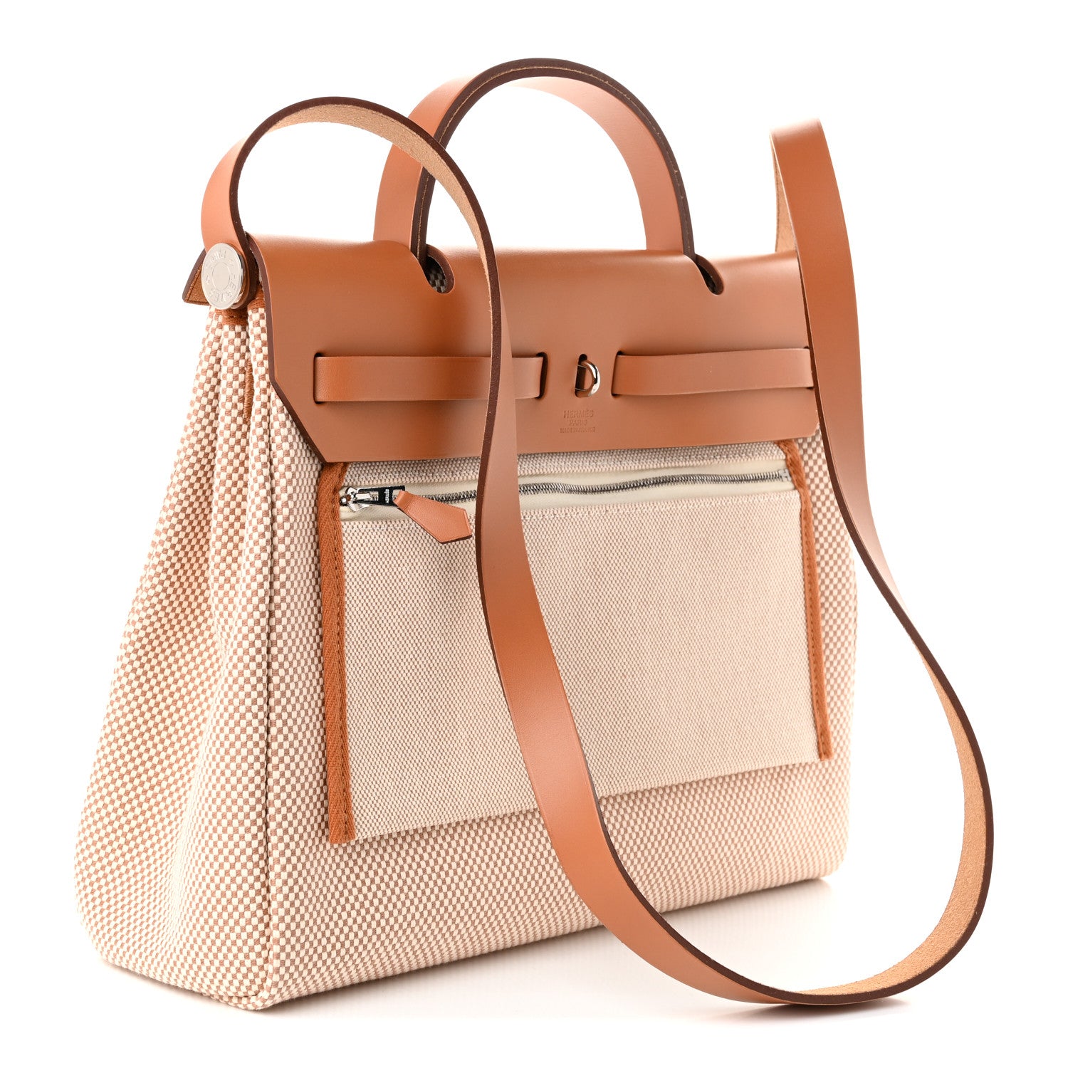 Hermes Vache Hunter Criss Viking Herbag Zip Retourne 31 PM Ecru Beige Naturel 3 of 11
