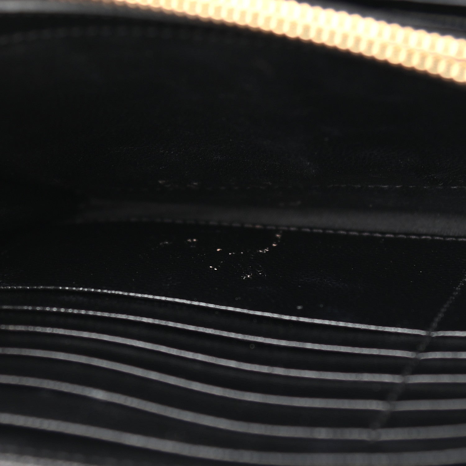 Saint Laurent Grain De Poudre Matelasse Chevron Monogram Chain Wallet Black 9 of 9