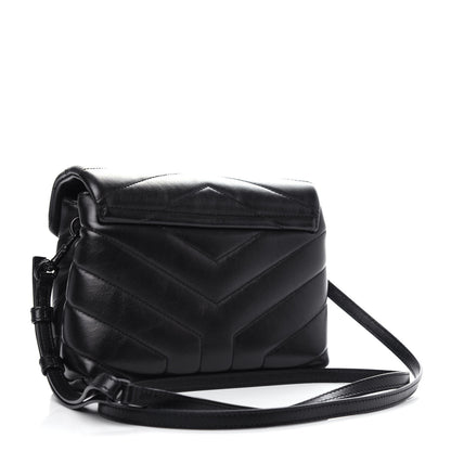 Saint Laurent Calfskin Y Quilted Monogram Toy Loulou Crossbody Bag Black 3 of 13