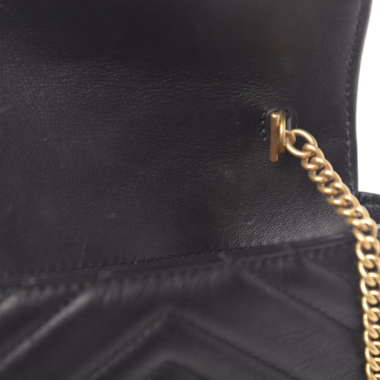 Calfskin Matelasse Super Mini GG Marmont Shoulder Bag Black